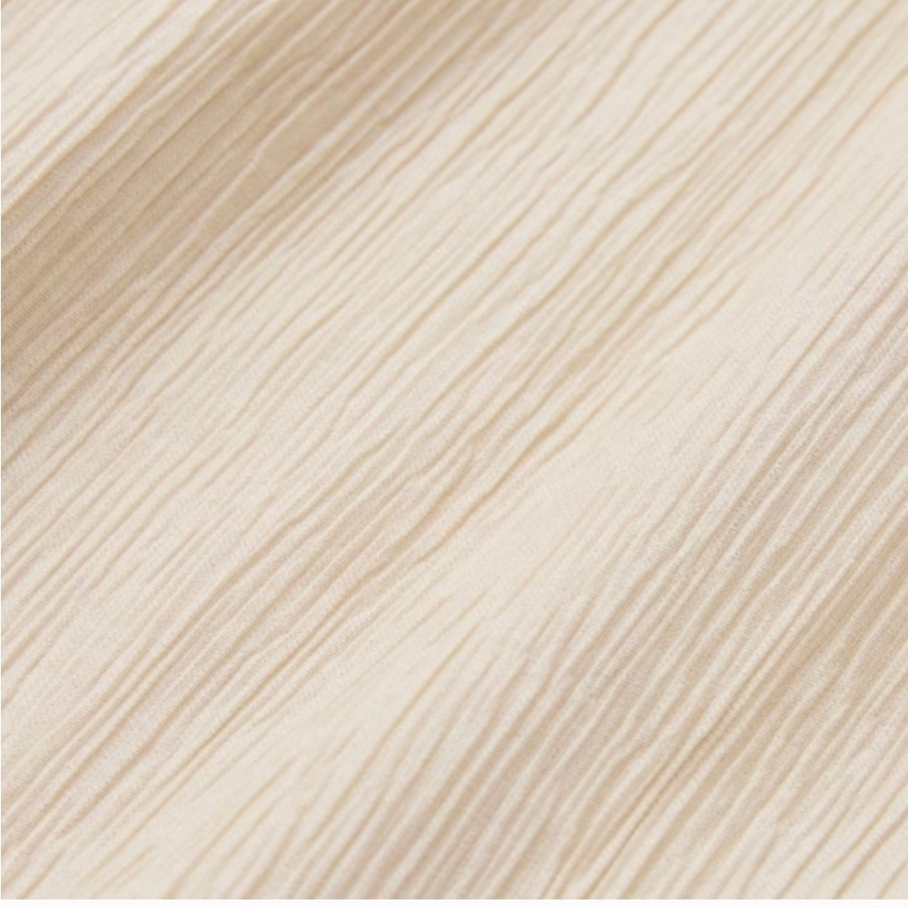 Abercrombie & Fitch Beige Crinkle Texture Wide Leg Pants - Picture 3 of 6